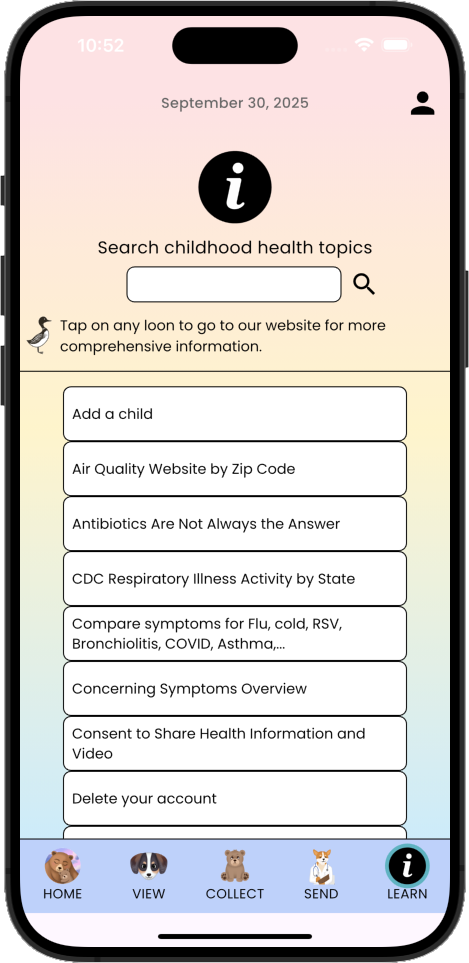 MamaBear app report screen