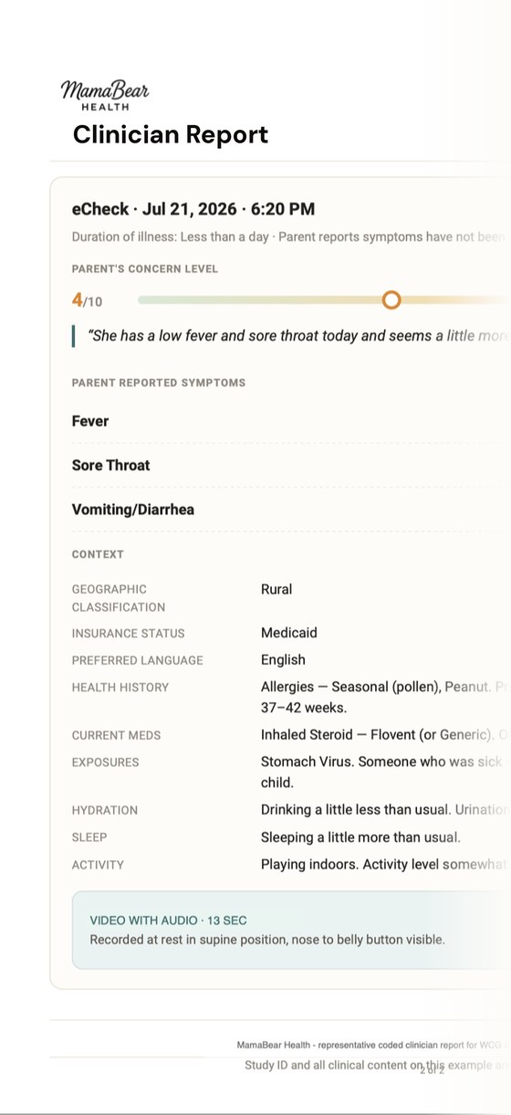 MamaBear clinician report.